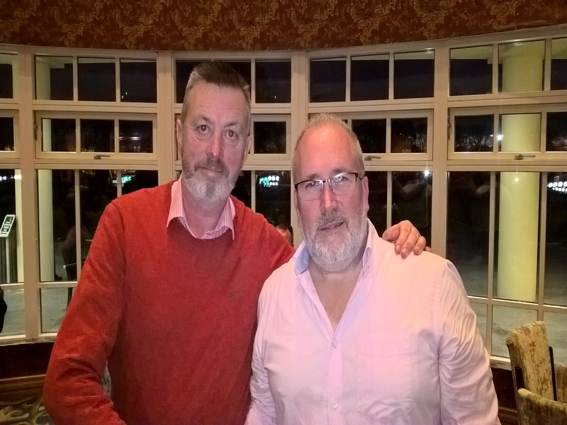 Turkey Shoot winner Michael Collins (right) with Captain Martin Blake.